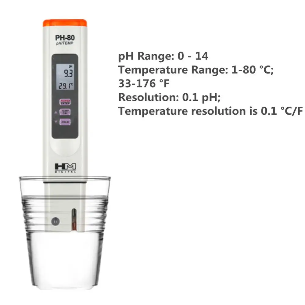 HM Digitalni PH-80 pH Meter Kakovosti Vode Tester za Testiranje Aplikacije Hydroponics Bazen Akvarijih Pitne vode 40%popusta