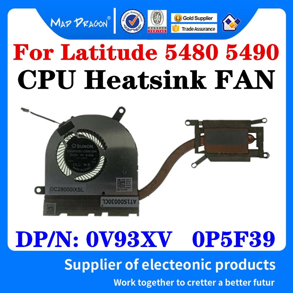 Novi originalni Prenosni računalnik Znamke CPU Fan Heatsink CPU VENTILATORJA Za Dell Latitude 5480 5490 E5480 E5490 0V93XV 0P5F39 V93XV P5F39