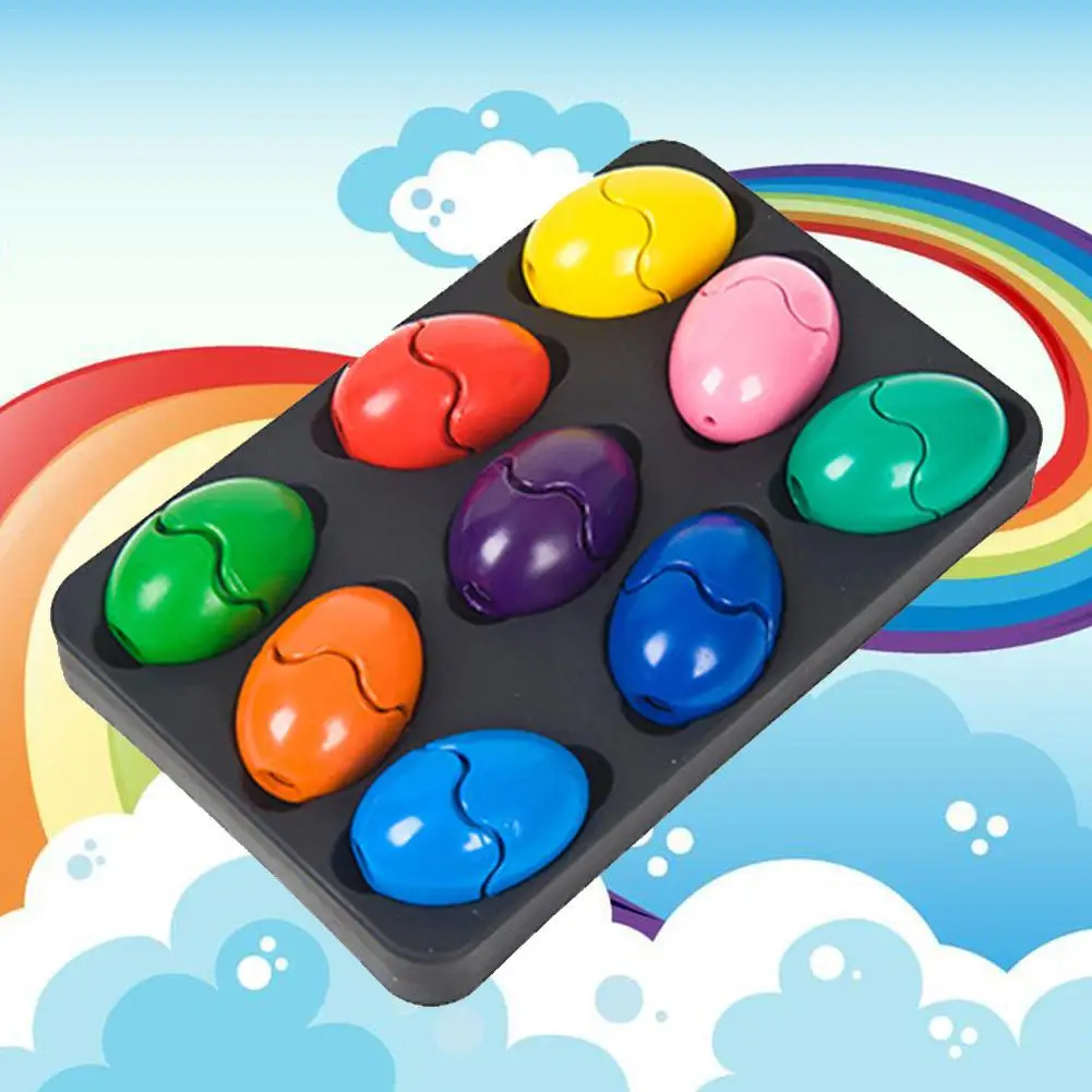 9 Barve Malčka, Barvice Set Stroj Kolorit Prst Barve Jajce Zgodnje Izobraževanje Voščenka Igrače Za Dojenčke Otroci Otroci Učenje Igrače