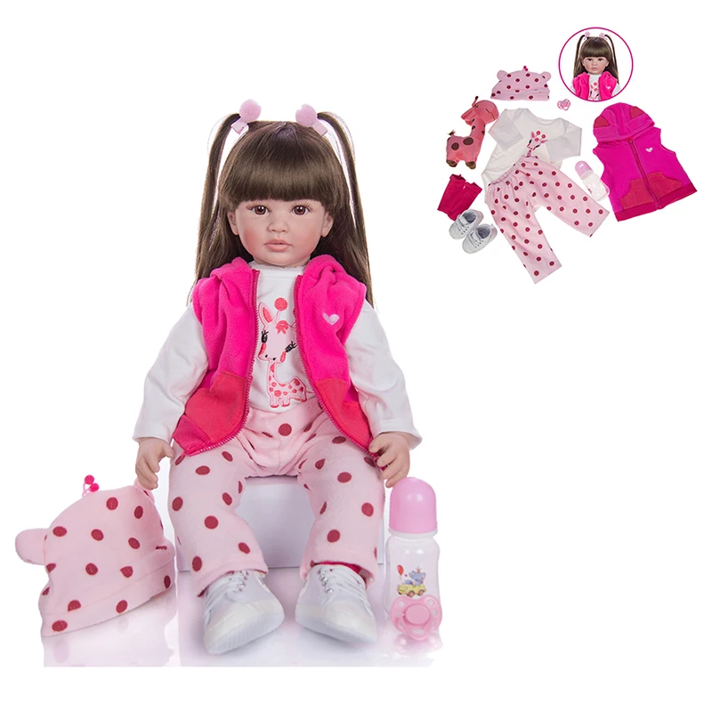 55 cm Prerojeni Bebe Lutka Dekle Novorojenčka Igrača za Dekleta, Božična Darila, Silikonski Vinil Pink Princess Osebnost Ustvarjalne Igrače
