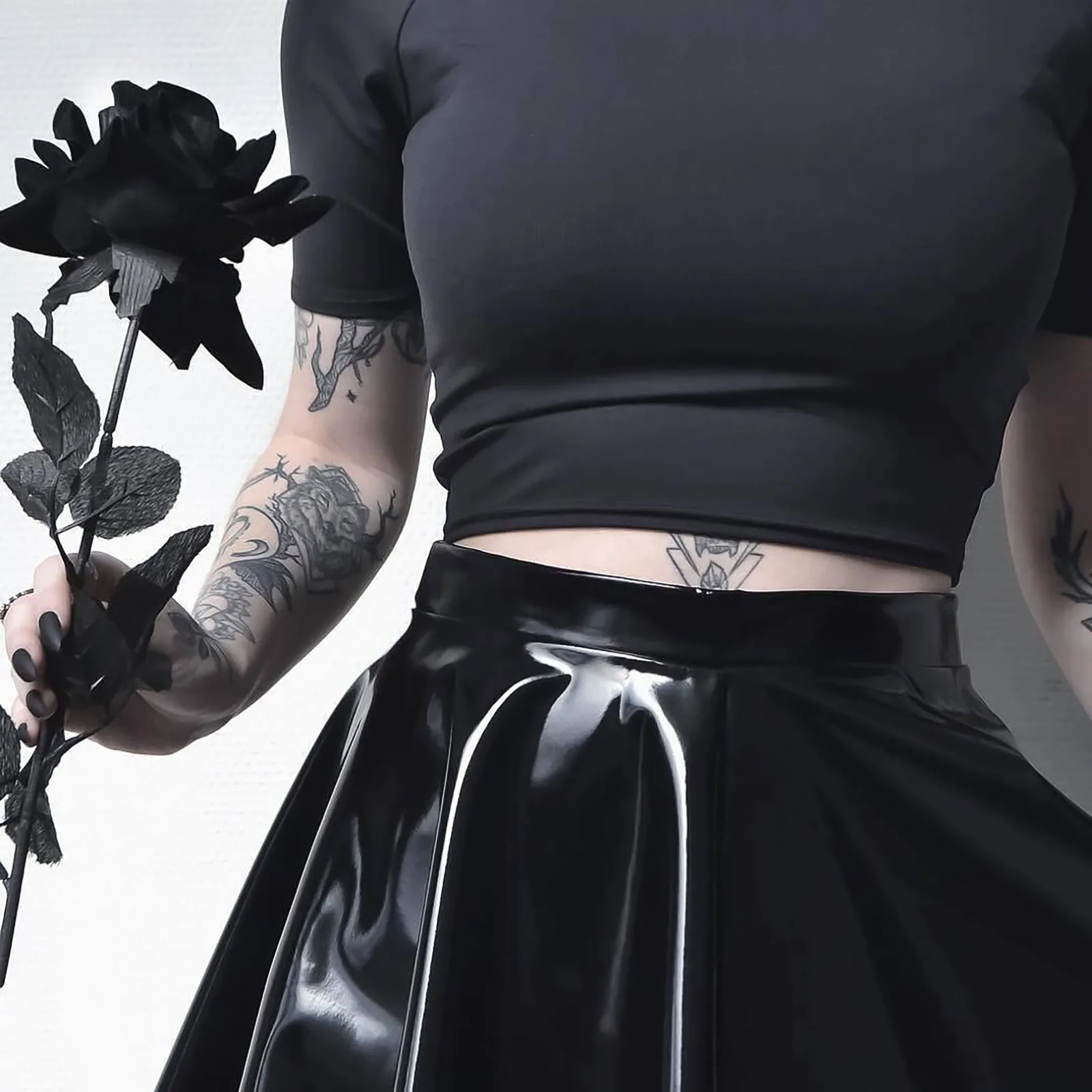 Moda Usnje Svetleče, žensko Krilo, Barva Seksi Vse-tekmo Žensk Kratko Krilo Krila, Ženska Mini Black 2021#g30
