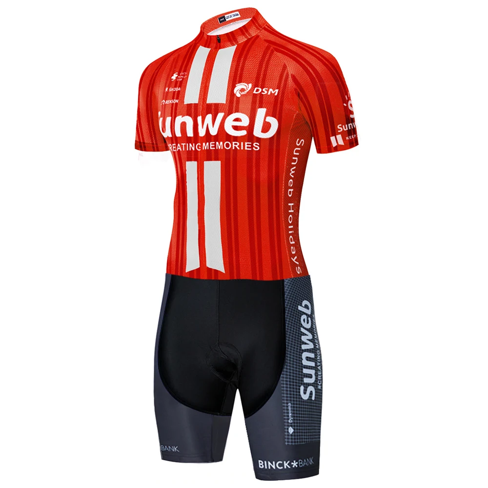 2021 pro team sunweb kolesarjenje rdeče Kolesarske skinsuit Kratek rokav obleka, poleti kolo oblačila MTB Ropa Ciclismo speedsuit