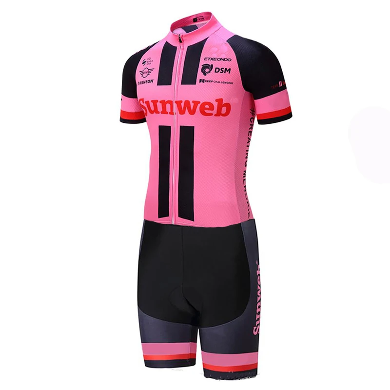 2021 pro team sunweb kolesarjenje rdeče Kolesarske skinsuit Kratek rokav obleka, poleti kolo oblačila MTB Ropa Ciclismo speedsuit
