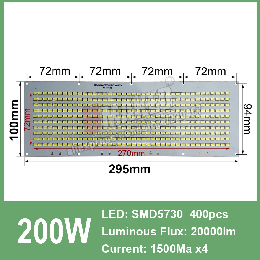 LED Žaromet PCB 200W 150W 100W 50 W 30W 20W 10W SMD5730 led ploščo, LED Osvetlitev vir za led žaromet