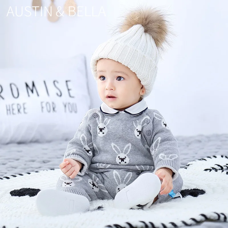 Otroške Zimske Jumpsuits 6-24M Fant Baby One-kos Sive Otroška Oblačila Dekliška Oblačila Baby igralne obleke Bodysuits Pulover