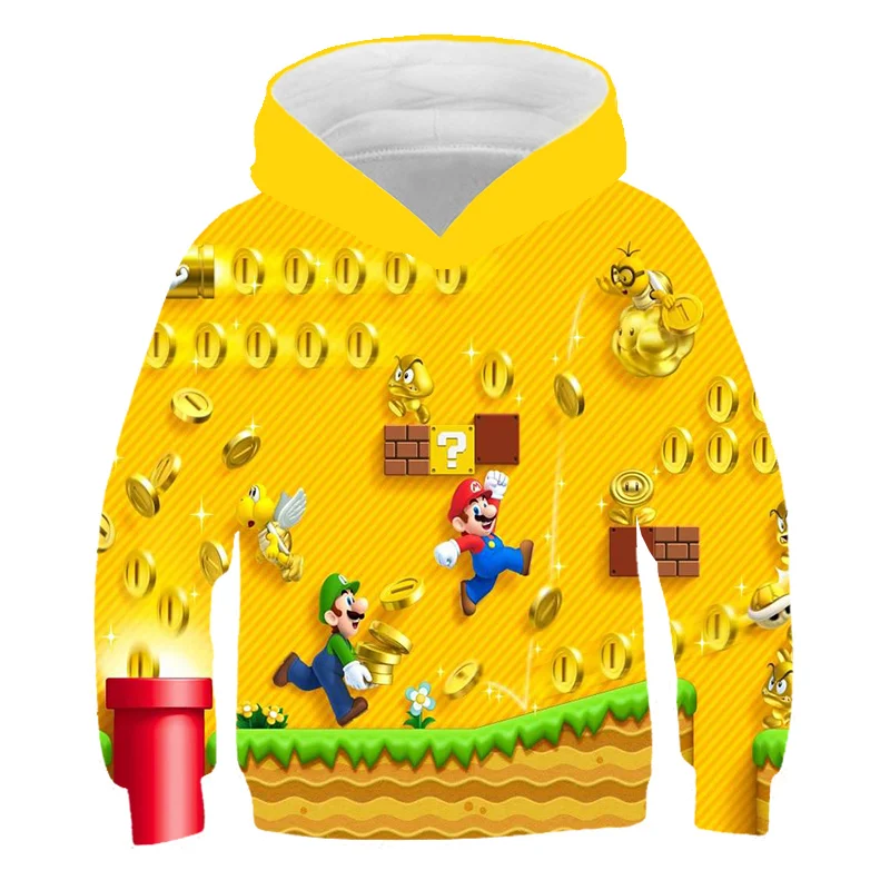 Poletje Cool Super Mario Hoodies 3d Otroci suknjič z Dolgimi Rokavi Pulover Risanka Hooded Majica/družinske t srajce Sonic Hoodies