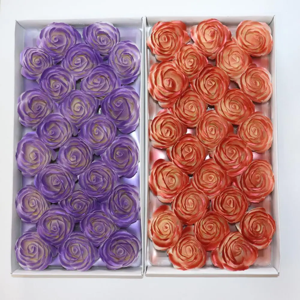 25-50Pcs/Set Pisane Umetne Spray Barvo Milo Rose Cvetje Gradient 2 Barve Za Poroko Uslug Valentinovo Darilo
