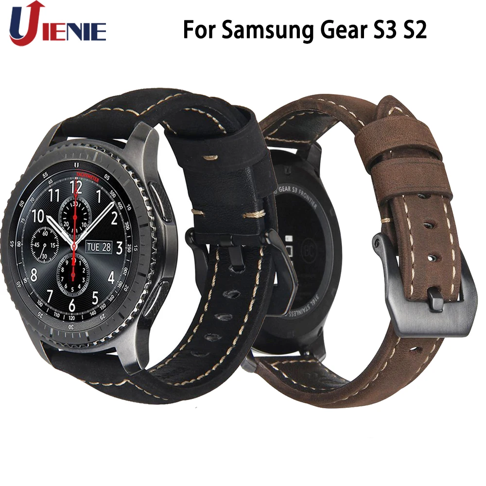 Watchband Trakov Zapestnica za Samsung S2/S3 Sport Classic 20 mm 22 mm Usnje manžeta za Samsung Galaxy Watch 42 46mm Trak