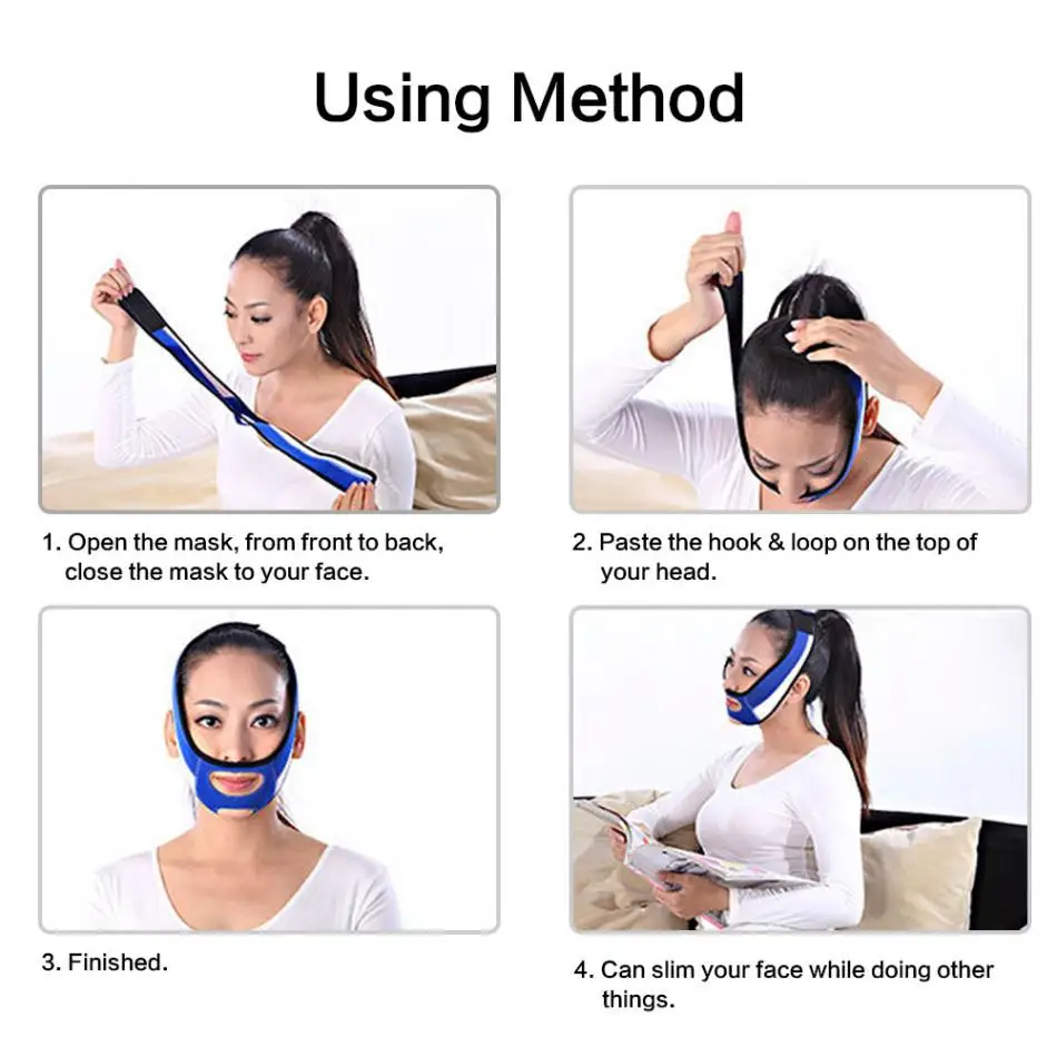 Obraz Hujšanje Masko Slim Lift Zategnite Kožo Povoj Dvojno Brado Odstranite Usta Vleče Pas