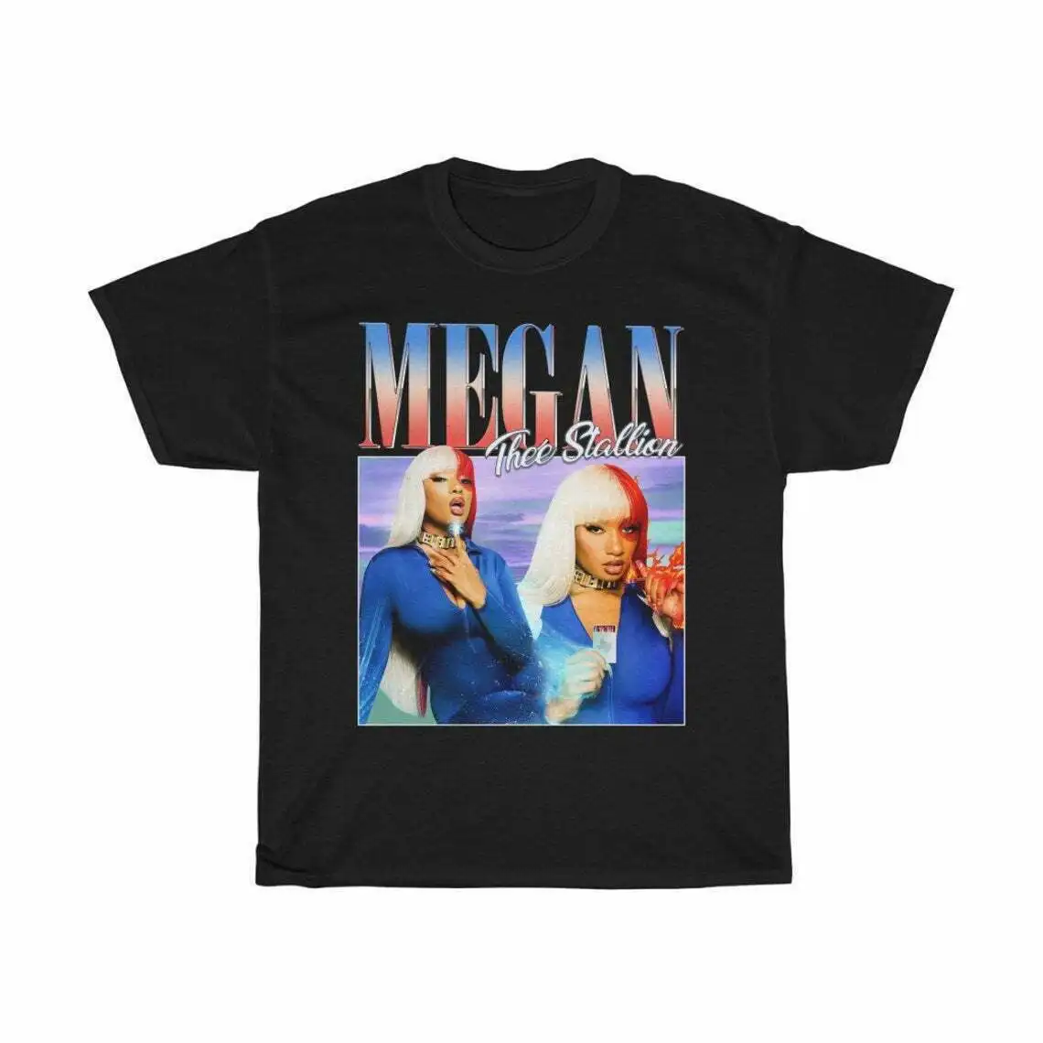 Megan Tebi Stallion Rnb Hip Hop Letnik Ponatis Black T Shirt Redno Velikosti S 3Xl