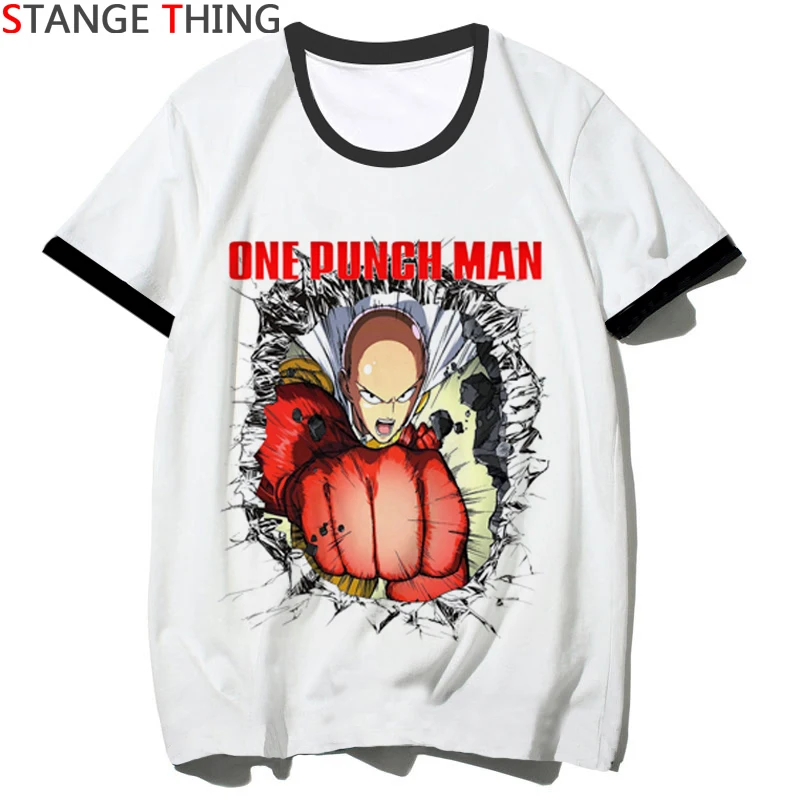 En Udarec Človek Natisnjeni T Shirt za Moške/ženske Junak Saitama Kul Risanka T-shirt Anime Moda Tshirt Hip Hop Top Tees Moški/ženski