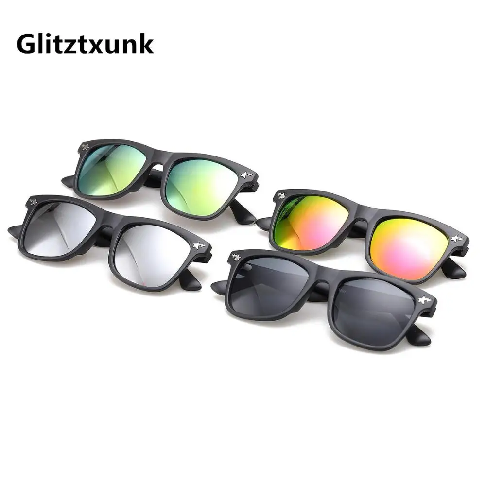 Glitztxunk Novih Otroci sončna Očala Retro Kvadratnih Barva Okvirja Otrok Sonca Glasse Za Fante, Dekleta Črna Moda Odtenek baby Buljiti UV400
