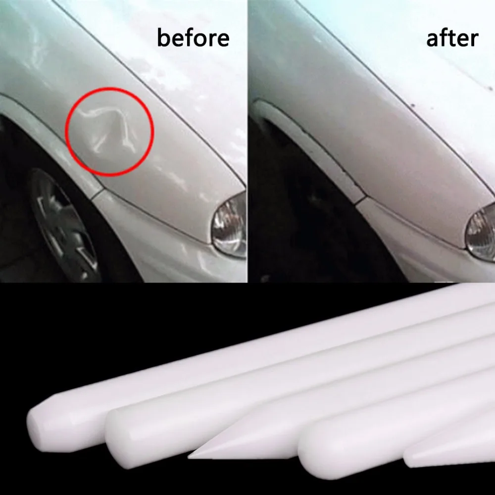 5Pcs/Set White Najlon Pero Podreti Auto Avto Paintless Dent Popravilo Ročno Orodje Kit Dent Odstranitev Orodja C45