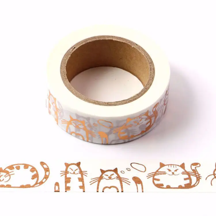 Novo 10pcs/komplet 15 MM*10M Folijo Lep Mačka washi tape DIY dekoracijo scrapbooking maskirni trak lepilni trak, kawaii tiskovine