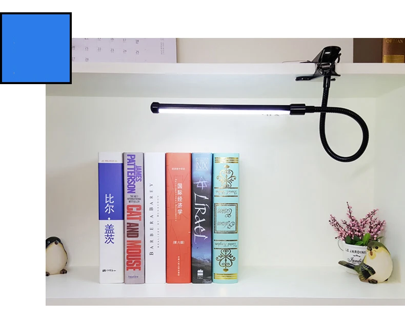 Prilagodljivi LED Knjiga Svetlobe USB Eu NAS Clip-on Zaščito za Oči Spalnica Branje Lučka Make Up Svetilka 5W
