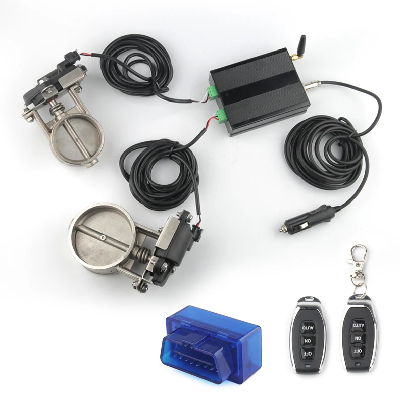 2.0、2.25、2.5、2.75、3.0 palčni velikosti dvojni električni izpušnih izrezanka ventil z daljinskim upravljalnikom in app (OBD nadzora)