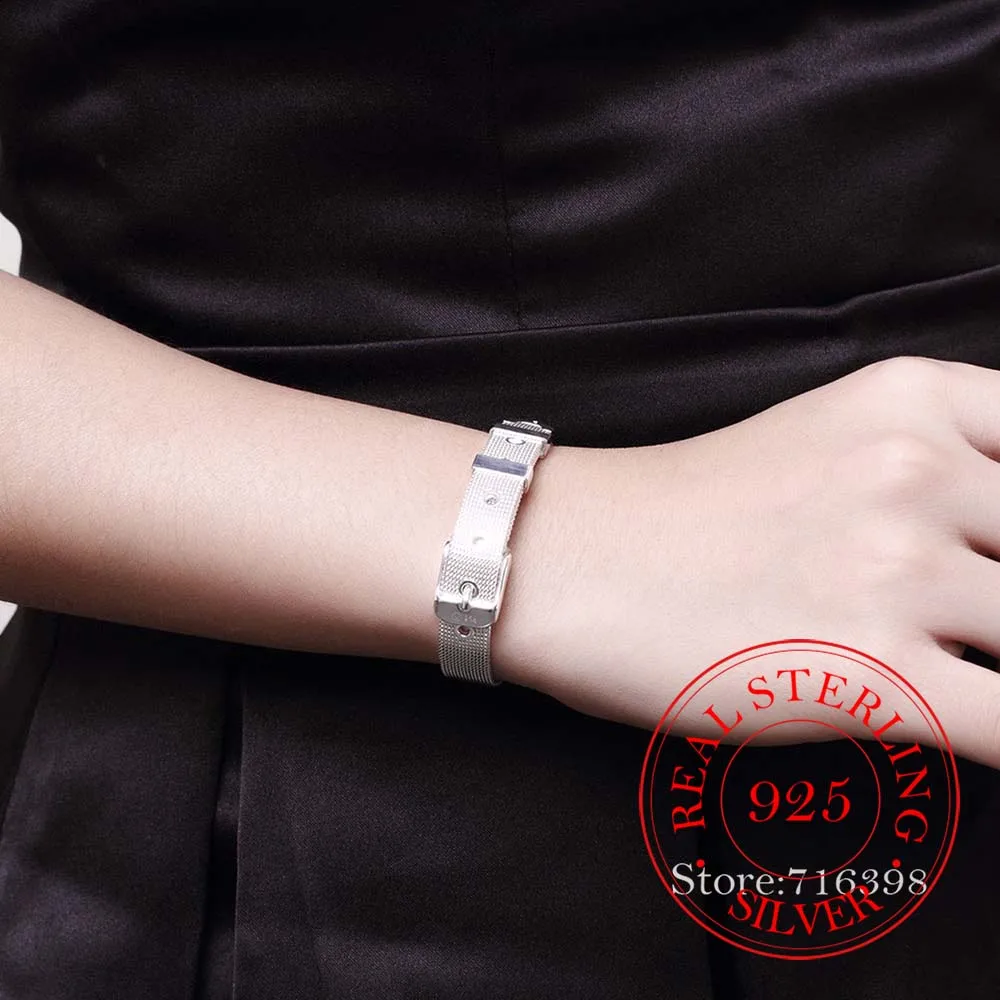 Modna Pasu Design Pure 925 Sterling Srebro Fine Nakit Zapestnica vrhunska 10 mm Watch Verige Za Žensko Človek Darilo /sdagaj