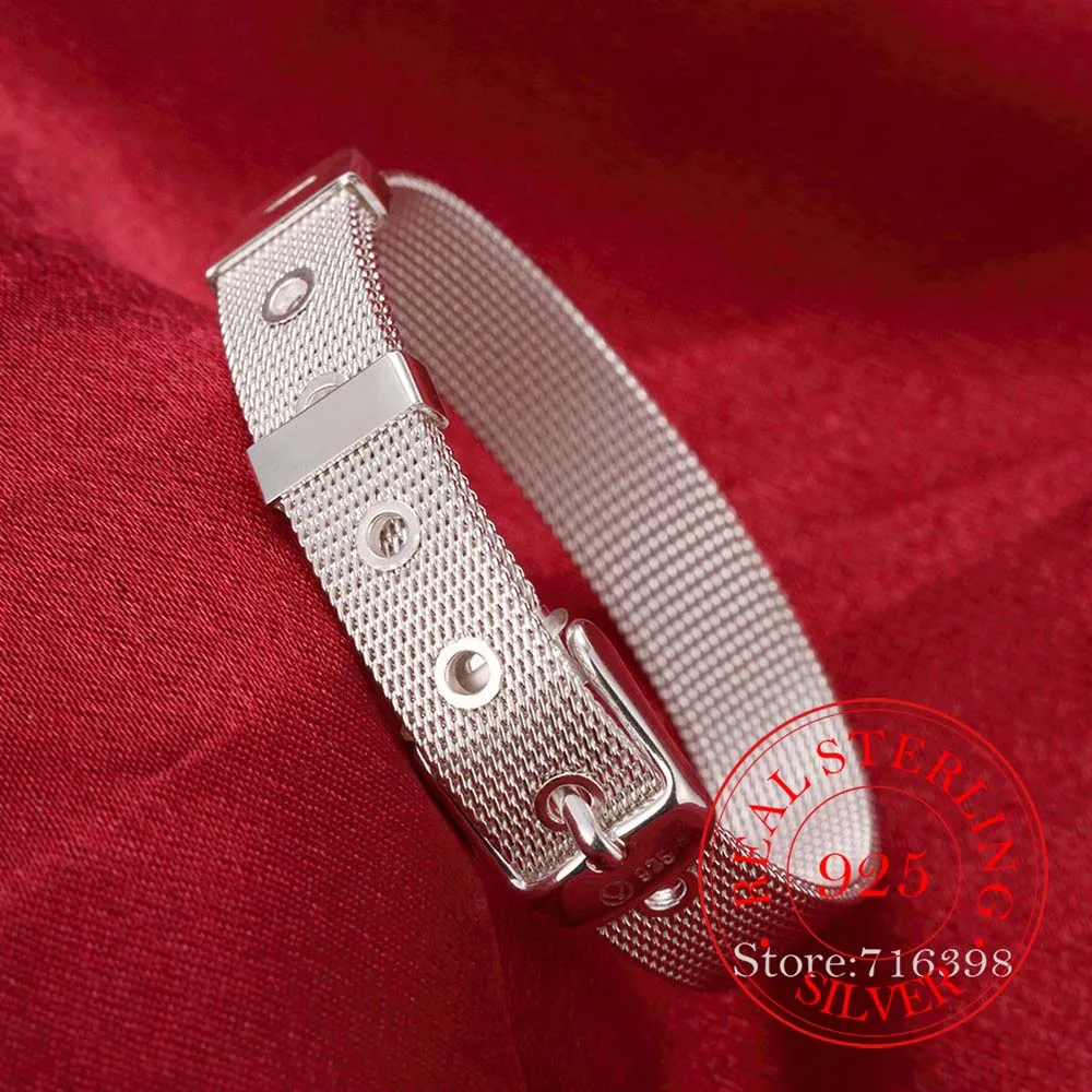 Modna Pasu Design Pure 925 Sterling Srebro Fine Nakit Zapestnica vrhunska 10 mm Watch Verige Za Žensko Človek Darilo /sdagaj