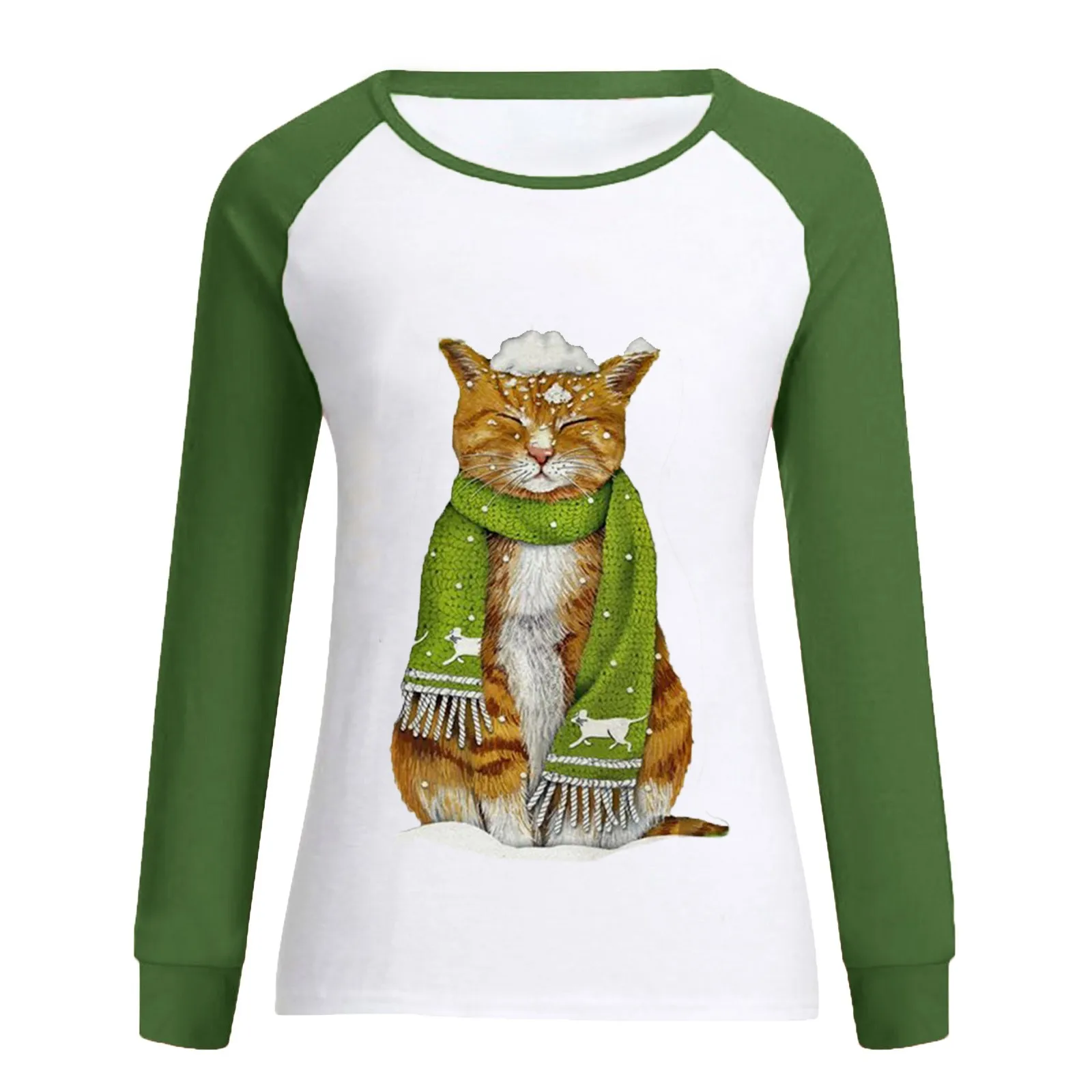 Jeseni, Pozimi Ženska Priložnostne zgornji deli oblacil Ženske mačka Print Majica Bluzo Tee Pulover visoko kakovostnih materialov Udobno materiala