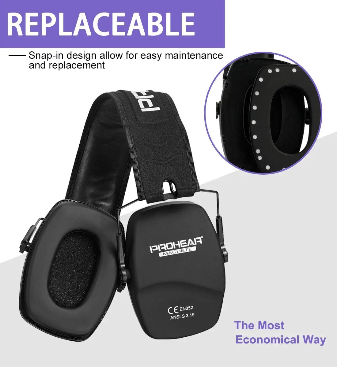 ZOHAN Streljanje Ušesa Varnost Naušniki NRR 26dB Zmanjšanje Hrupa Slim Pasivne opreme za Varovanje Sluha Zložljive Uho Defender