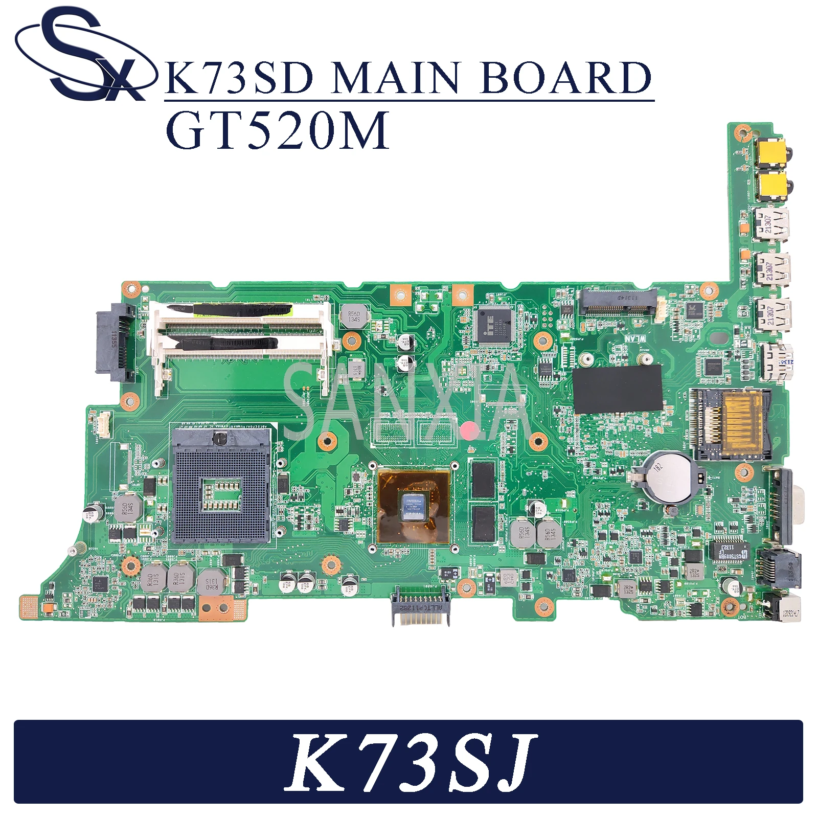 KEFU K73SD Prenosni računalnik z matično ploščo za ASUS K73SJ K73SM K73S original mainboard GT520M