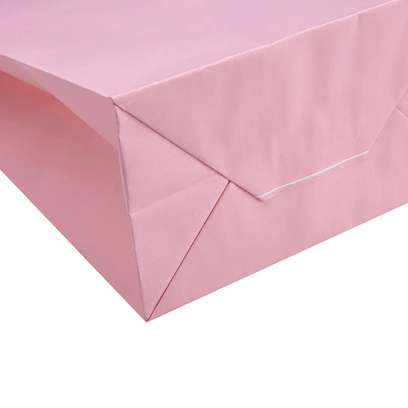 Debelo svetlo roza kraft papir za vreče nakupovanje oblačil oglaševanje darilni vrečki zeleno torbico, supermarket nakupovanje 10 kosov