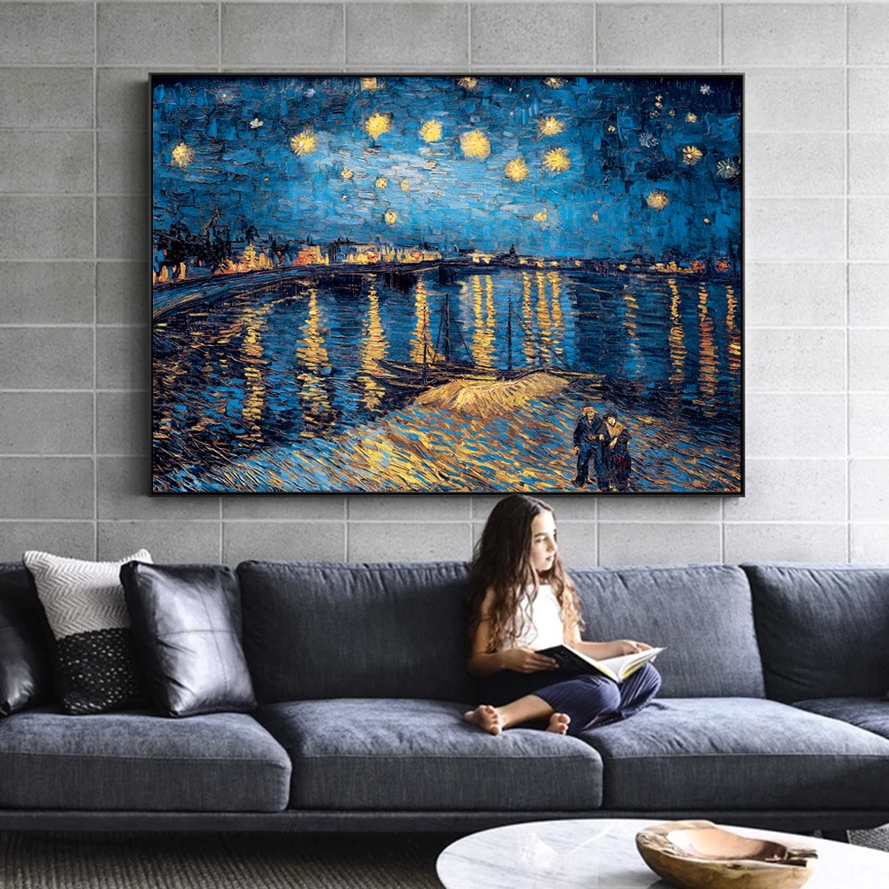 Impresionizem Zvezdnato Noč Znanih Platno, Slike, Reprodukcije Na Steni, Ki Jih Van Gogh Krajine Stenske Plakate Za Dnevno Sobo