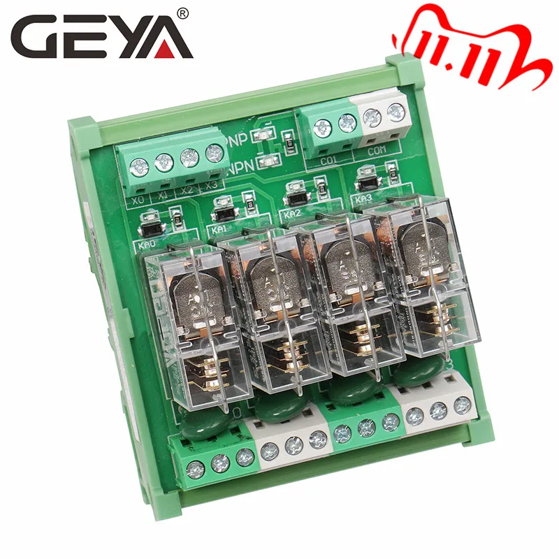 GEYA NG2R PLC 4 Channel Omron Rele Modul 1NO 1NC Rele SPDT Modul 12V 24V AC DC