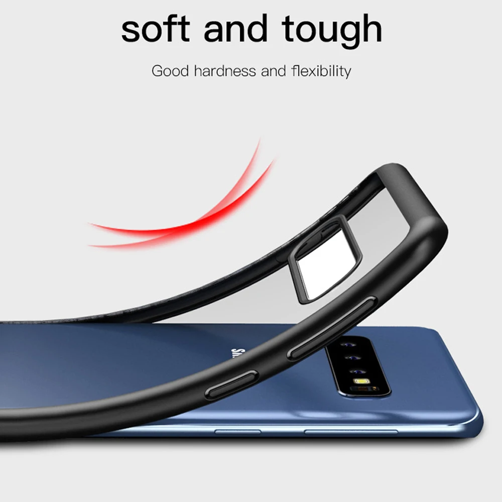 IPAKY Izvora Za Samsung Galaxy S10 Primeru Silikon TPU Akril Prozorno Ohišje za Samsung S10 plus Galaxy S10 Lite Kritje Coque