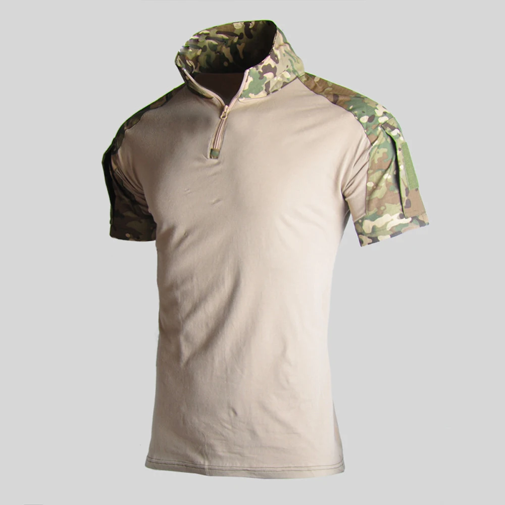 Napad Prikrivanje Taktično Majica s kratkimi rokavi Moški Kratek Rokav Vojske ZDA Žaba Boj proti Tees Majica Poletje Multicam Vojaške Airsoft Majice Polo