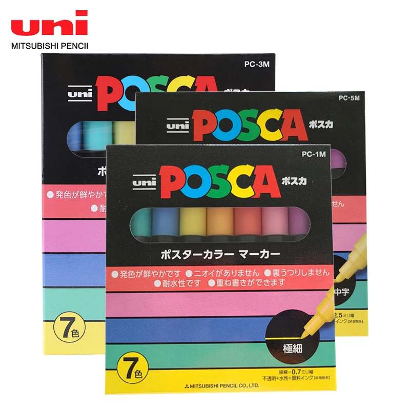7colors UNI POSCA flomaster Set za Animacijo, Posebno Pop Plakat, Oglaševanje Pero Grafiti Slikarstvo PC-1M PC-3M PC-5M