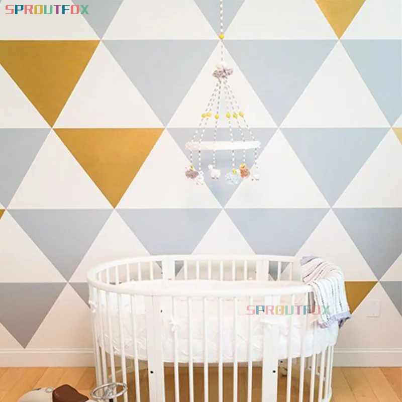 Ins Nordijska Geometrijske Velike Trikotnike Stenske Nalepke Enostavne za Sodobno Baby otroška Spalnica Izmenljive Multi Vinyls Plakat Decals