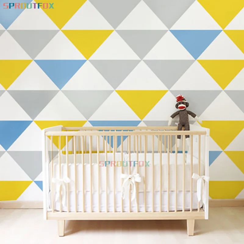 Ins Nordijska Geometrijske Velike Trikotnike Stenske Nalepke Enostavne za Sodobno Baby otroška Spalnica Izmenljive Multi Vinyls Plakat Decals
