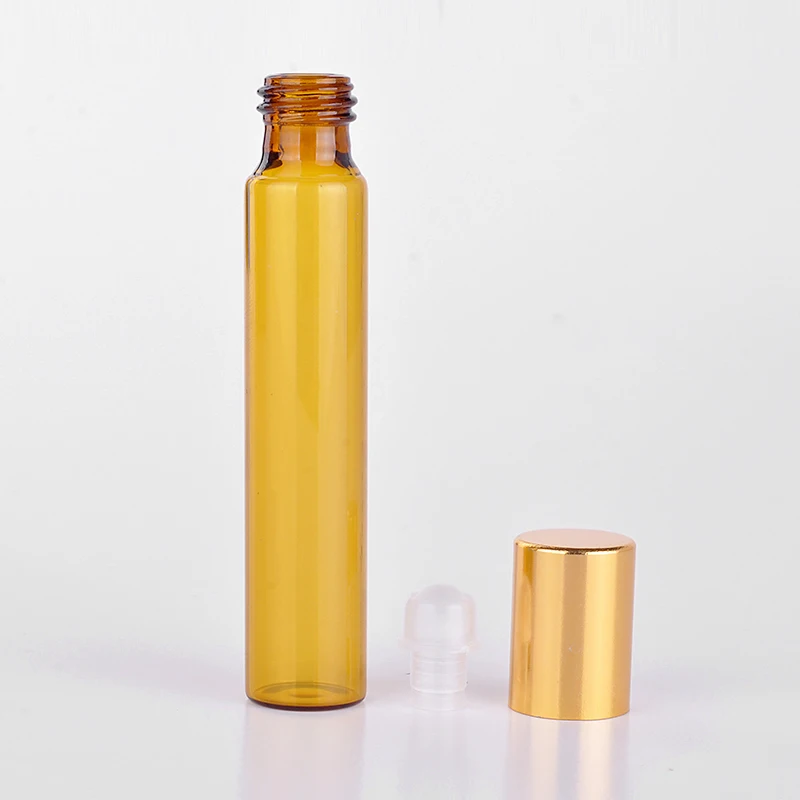 Debelo 10 ML Prenosni Oranžna Stekla ponovno napolniti Stekleničke Parfuma Z Roll Na Prazne Eterična Olja Primeru Za Traveler