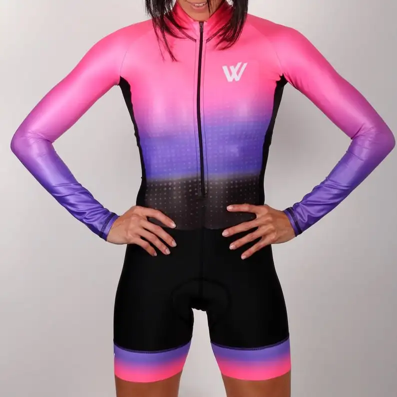 2020 Ženske ' s Pro Team Triatlon Obleko Long Sleeve Kolesarjenje Jersey Skinsuit Jahanje Jumpsuit Maillot Kolesarjenje Ropa Ciclismo Nastavite Gel