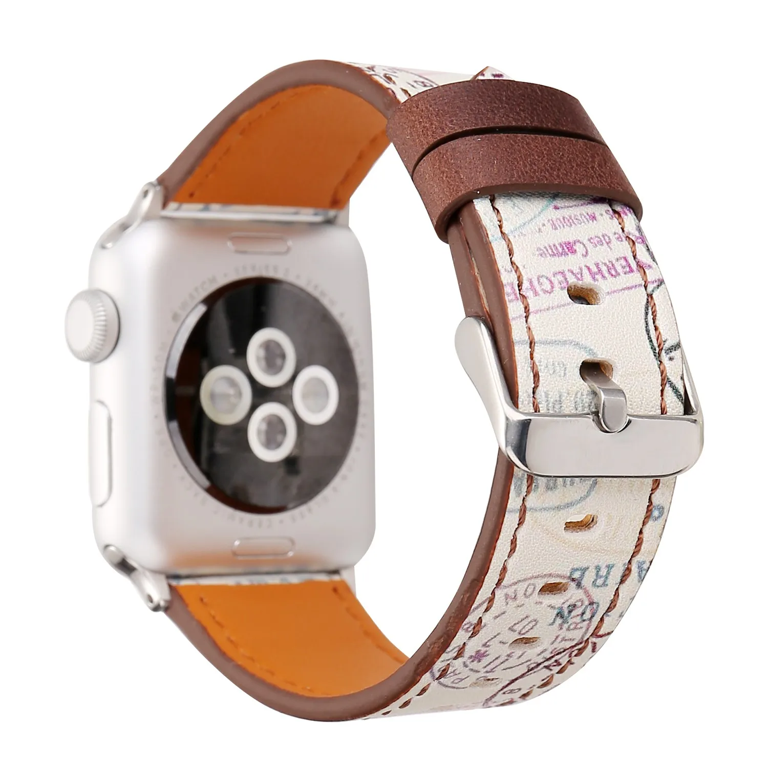 Cvjetnim Tiskanja Usnjeni Trak Za Apple Watch Band 42/44 38/40 mm Serija 1 2 3 4 Retro Žig Glasbeno noto Zapestnice Za iWatch