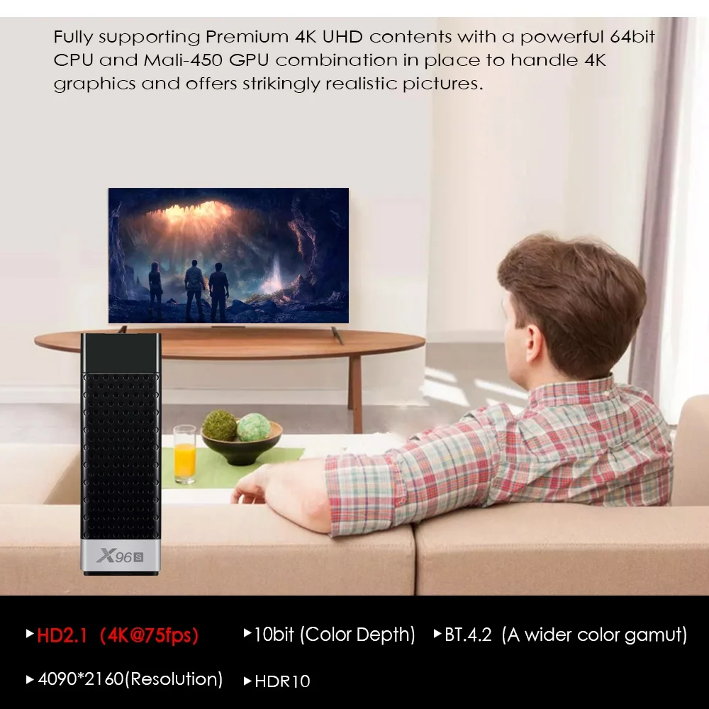 Tv Palico Android TV 8.1 X96S 2G 16G 4K Wifi 2.4 G 5.8 G Google Pomočnik Youtube, Netflix Smart TV Sprejemnikov
