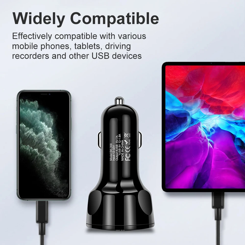 4 priključek USB Avto Polnilec Hitro Polnjenje telefona Polnilnik Notranja Oprema za ipad, Samsung, iPhone Xiaomi