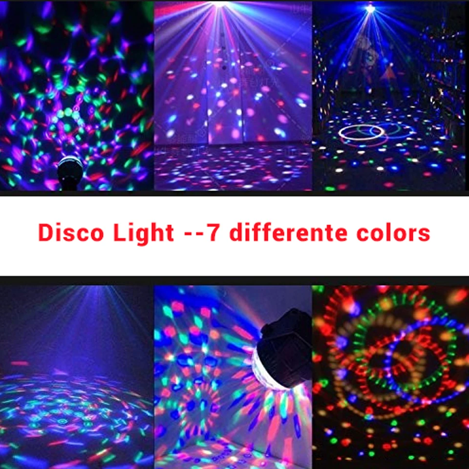 Zvok Vključen Obračanje Disco Krogla DJ Party Luči 3W 3LED RGB LED Fazi Lučke Za Božična Poroka zvok stranka luči