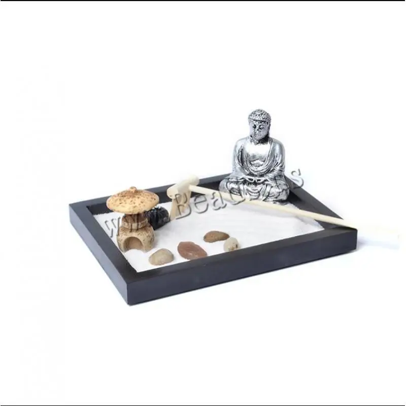 Duhovno Zen Vrt Pesek Pladenj Kit Kip Bude Zen Vrt Pesek Meditacija Mirno Sprostite Dekor Nastavite Buda Figur&Miniature