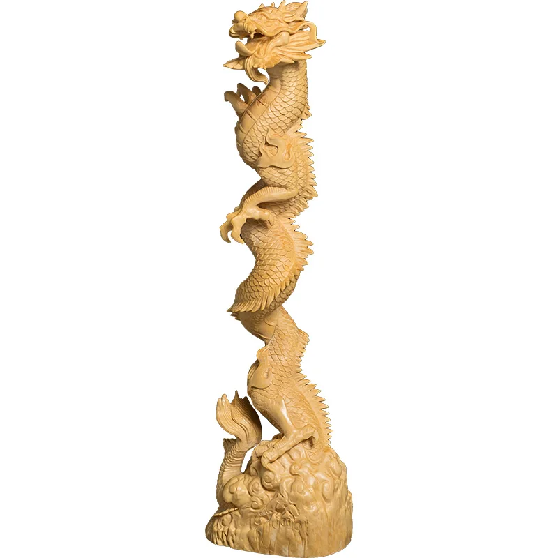 Šimšir Carving Kitajski Pravega Lesa Zmaj Glavo Ščetke Visi Kip Obrt Ugoden Zmaj Pero Okvir Kiparstvo Doma Dekor