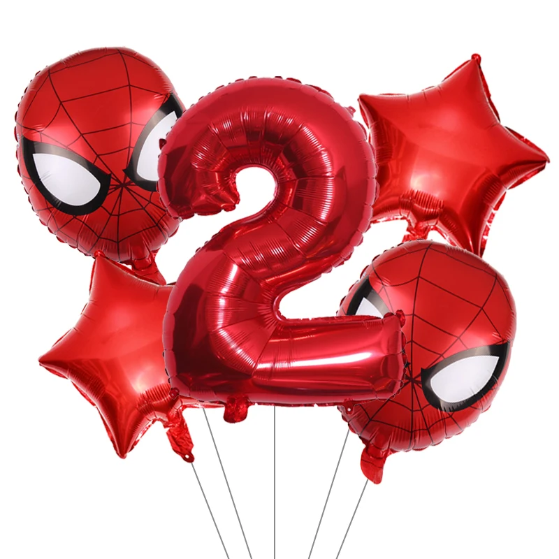 5Pcs/Veliko Spiderman Captain America Balon Superheroj zračnih blazin za Glavo za Balone Število Rojstni Dekoracijo Otroci Zraka Globos