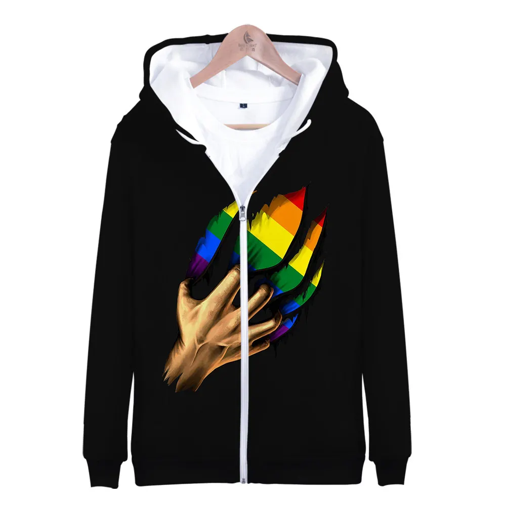 Moda Ponos LGBT Oblačila Gay Ljubezni, Lezbijke, Mavrica Zastavo Design hoodies majica Ženske/Moške, Visoke Kakovosti Ulične Hoodie