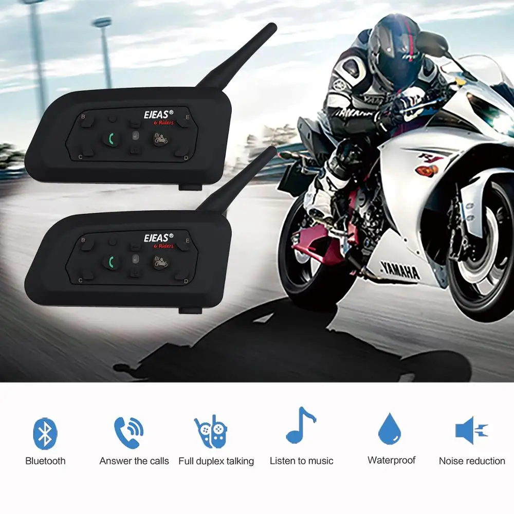 V6 PRO motorno kolo, Bluetooth za Čelado Slušalke Interkom za 6 kolesarji BT Brezžični Nepremočljiva Intercomunicador Prostoročno Interfonski