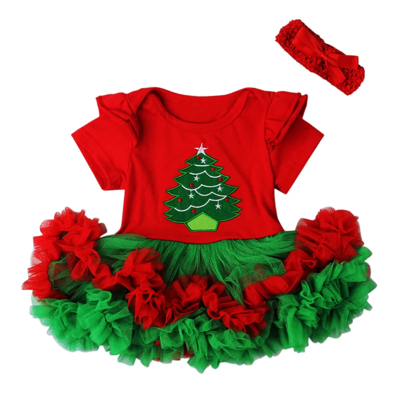 Dojenčki Božič Multi-style Polka Pike Ruffle Obleko Newborn Baby Dekleta Srčkan Obleko Glavo Noša Stranka Obleko Božič Oblačila