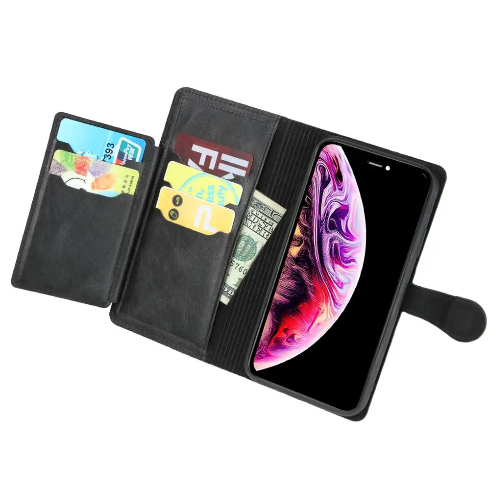 Za iphone SE 2020 Telefon Primeru Zadrgo Magnetni Snap Usnje Multi-Card Slot Nosilec Primeru za iphone 7 8 11 XS XR Funda