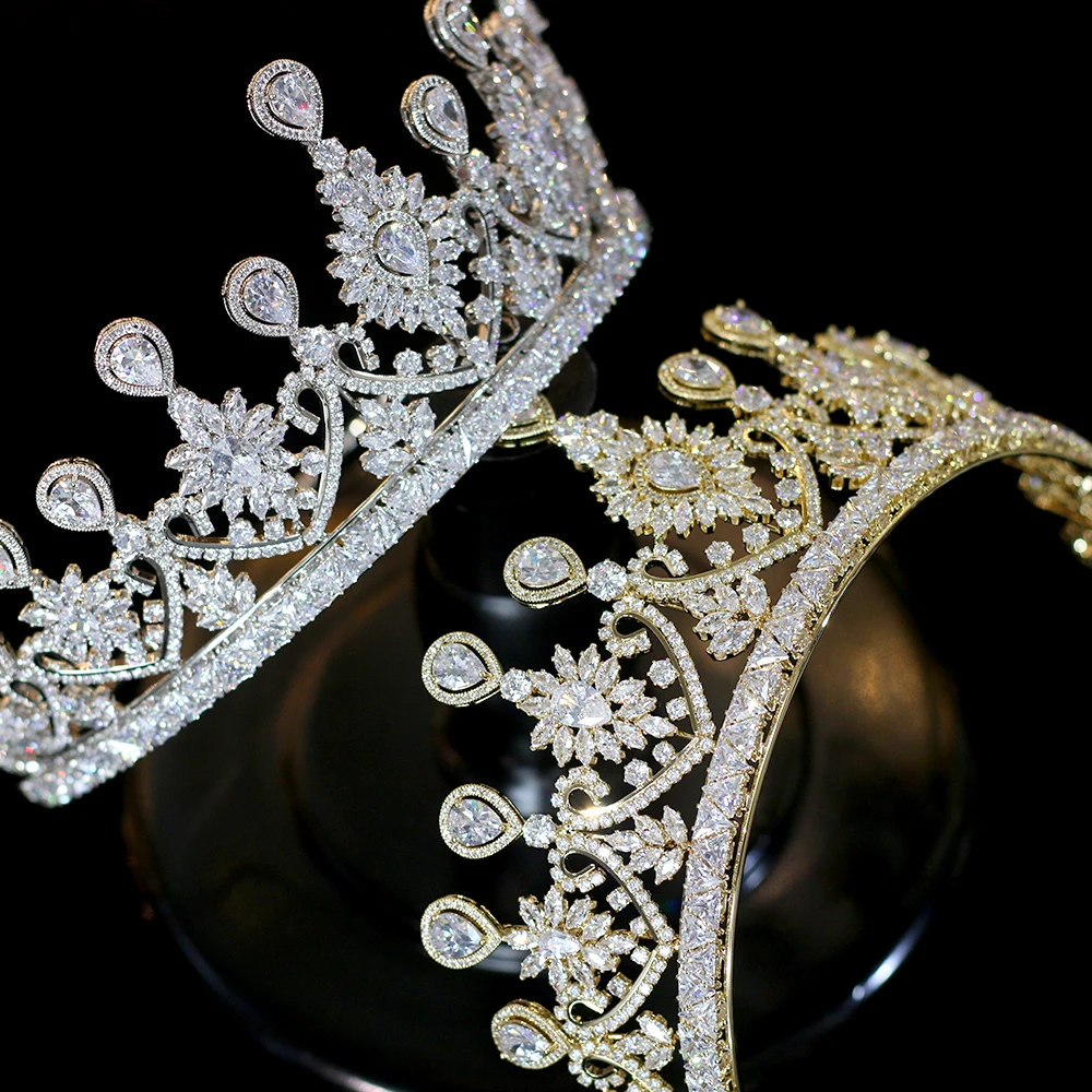 Nove luksuzne big obliko ženske Poročne Poroko Tiaras Coroa De Noiva iskre Tiaras in kronsko glavo dodatki za lase