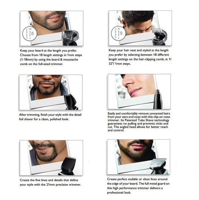 Vse-v-1 stroj električni las brivnik za telo groomer lase clipper brado trimer brke obraza lase rezanje negovalni komplet