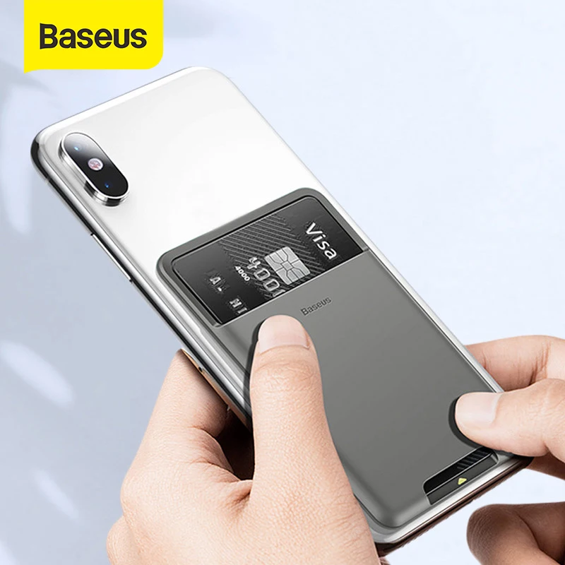 Baseus Univerzalno Telefon Nazaj Denarnice Kartice Slotov Primeru Za iPhone 11Pro X XS Max XR Primeru Luksuznih 3M Nalepke Silikon Torbica za Telefon Primeru