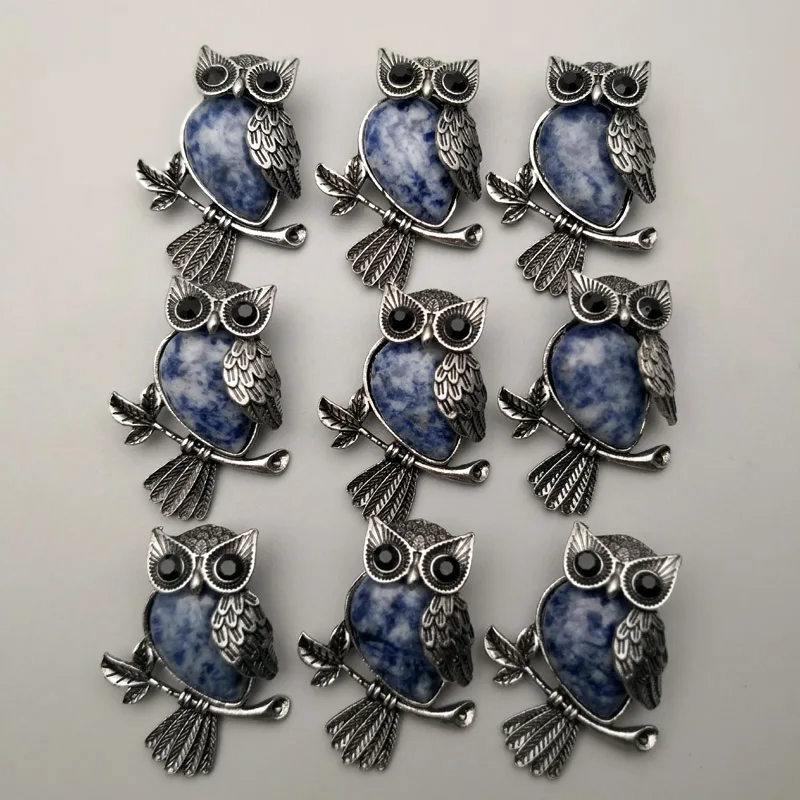 Moda naravnega kamna mešani živali Sova Archaize Obeski & ogrlice za izdelavo Nakita čar Točke deli 10pcs/veliko debelo